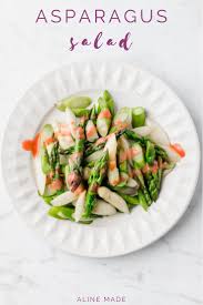 Roasted Asparagus Salad On A Creamy Strawberry Vinaigrette A Healthy And Quick To Make Vegan Spring Salad Asparagus Salad Re Spargelsalat Spargel Rezepte