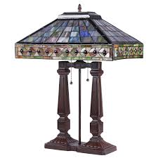 Chloe Lighting Sherwin Tiffany Style 2 Light Mission Table Lamp 16 Shade