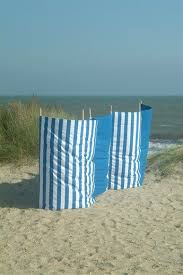 Windbreak In Beach Hut Blue British Seaside Beach Hut Decor Seaside