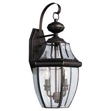 Sea Gull Lighting Lancaster 2 Light Antique Bronze Outdoor Wall Lantern Sconce 8039 71 The Home Depot Outdoor Wall Lantern Outdoor Sconces Sea Gull Lighting