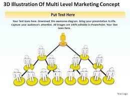 3d Illustration Of Multi Level Marketing Concept Ppt