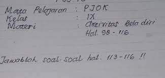 Ada banyak sekali materi mengenai aplikasi fungsi kuadrat yang terdapat di dalam kunci jawaban matematika kelas 9 semester 1 ini. Jawablah Soal Soal Hal 113 116 Pjok Kelas 9 Brainly Co Id