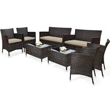 Why wait when you can collect your. Costway 8pcs Rattan Patio Furniture Set Cushioned Sofa Chair Coffee Table Red Brown Turquoise Walmart Com Outdoor Furniture Sets Rattan Patio Furniture Wicker Outdoor Furniture Set
