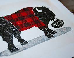 Oh Give Me A Home Where The Buffalo Roam Lyrics Wall Art This Is How I Roam Bison Red And Black Buffalo Plaid Etsy Bathroom Art Wall Art Linocut Prints