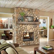 Standard 1/2 inch to 3/4 inch grout joint thickness: Stone Wall Cladding River Rock Rio Grande Eldorado Stone Interior Rounded Stone Look