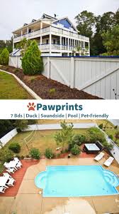 Featured Outer Banks Nc Rental Pawprints This Beautiful Duck Home Has 7 Bedrooms 7 5 Baths A Private Pool Elevator In 2020 North Carolina Vacation Rentals Vacation Private Pool