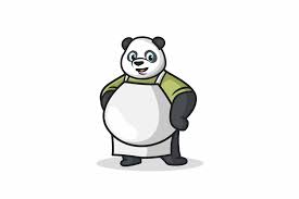 panda chef mascot cool panda sheep logo panda