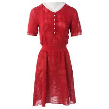 Silk Mid Length Dress Louis Vuitton Red Size S International