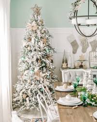 Mint Green And White Christmas Tree Christmas Home Green Christmas Rustic Christmas