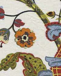 Check spelling or type a new query. Jacobean Floral Block Print Crewel Work Print Large Scale Textured Cotton Linen Fabric Drapery Fabric Osym907