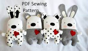 Black White Teddy Bear Or Bunny Soft Toy Pdf Sewing Pattern Etsy In 2021 Bunny Soft Toy Diy Teddy Bear Selling Handmade Items
