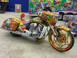 Awesome Paint Job On This Beautiful Bike Looney Tunes Austin Tx Bike Rally Bike Rally Beautiful Bike Paint Job