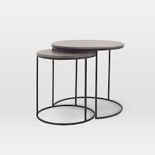 Lavastone Round Nesting Side Tables Set Of 2 Side Table Concrete Outdoor Dining Table Coffee Table