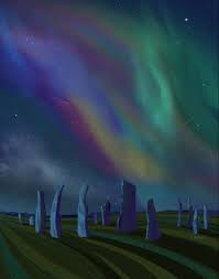 Standing Stones Of Calanais Scotland Sarah Burns Scottish Art Landscape Illustration Fantasy Landscape