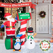 Shop wayfair for all the best inflatable santa claus outdoor holiday decorations. 5ft Christmas Inflatable Santa Claus Holding A Gift Present Blow Up Indoor Outdoor Yard Lawn Decoration With Led Lights Ground Stake Pull Rope Air Blower Cute Fun Holiday Blow Up Party Home