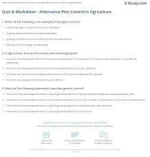 Some of the company's 5,000 pest control. Quiz Worksheet Alternative Pest Control In Agriculture Study Com