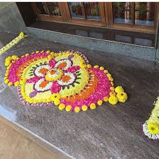 Pin By Natalie Henderson On Flower Rangoli Flower Petal Art Rangoli Designs Flower Flower Rangoli