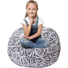 Amazon Com Stuffed Animal Storage Bean Bag Cover Only Large Beanbag Chairs For Kids 90 Plush Toys Hol Bean Bag Chair Kids Bean Bag Chair Cool Bean Bags