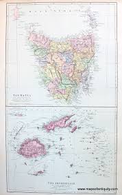 Tasmania Fiji Archipelago Antique Maps And Charts