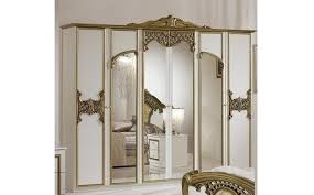 Schlafzimmer waterkant kiefer massiv weiss. Kleiderschrank 6 Turig Elisa Gold Weiss Klassische Schlafzimmer Ar Eva Bia Gold