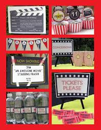 Movie Theater Birthday Party Favor Ideas Movie Night Birthday Party Invitation Decorations Printable Etsy Movie Night Birthday Party Movie Night Party Hollywood Party Theme
