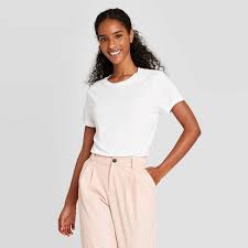 Women S Short Sleeve Casual T Shirt A New Day White L Target