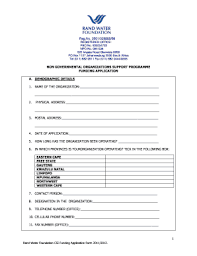 Customer care is available by phone. Rand Water Foundation Application Form 2020 Fill Online Printable Fillable Blank Pdffiller