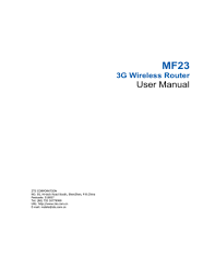 The default username for your zte f609 is admin. Zte Mf23 User Manual Manualzz