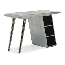 Rh's aviator wing desk:inspired by streamlined world war ii fighter planes, our desk is a shining swoop of metal, its shape mimicking the bent wing of a plane. Aviator Wing Desk Airplane Aviation