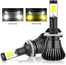 Amazon Com 880 Led Fog Light Bulbs 881 Led Bulb Dual Color Lamp With Cob Chips Super Bright Car Drl Or Fog Lights Replacement 3000k Yellow Amber 6000k Xenon White Automotive