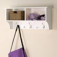 Prepac White 5 Hook Wall Mounted Coat Rack Lowes Com In 2020 Wall Mounted Coat Rack Coat Rack Wall Hanging Entryway Shelf