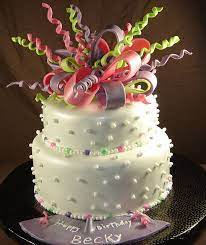 Ribbons And Pearls Birthday Cake 023 Cool Birthday Cakes Beautiful Birthday Cakes White Birthday Cakes