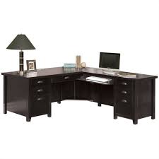 Executive desk with bundle provides a modern workspace with professional style and quality. Martin Furniture Tribeca Loft Black Right Hand Executive Desk Tl684r Rr Kit