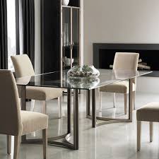 Contemporary dining room 2021, things you should know about contemporary dining rooms, family gatherings around dining tables are somehow becoming an old fashion but we can't deny that. Contemporary Dining Table Modern Artisans In The Clear Caracole Glass Lacquered Metal Base Oak Base