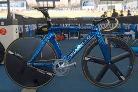 A rare spot at a road race, but we've h. Elia Viviani S Pinarello Maat 60 1 Video Cycling Weekly