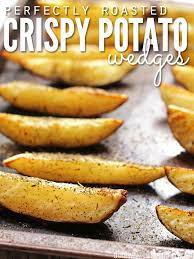 Crispy Baked Potato Wedges Recipe Don T Waste The Crumbs Recipe Recipes Crispy Potatoes Potato Wedges Recipe