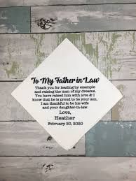 Father In Law Wedding Present Father Of The Groom Gift Customized Wedding Day Handkerchief Gift From Bride To Father In Law Wedding Gift In 2020 Groom Gift Bride And Groom Gifts Father In Law Gifts