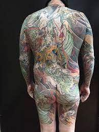 Japanese Fujin Dragon Back Piece By Louie Poupos Pure Vision Tattoo Japanese Tattoo Body Suit Tattoo Full Body Tattoo