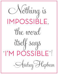 Nothing Is Impossible The Word Itself Say I M Possible Audrey Hepburn Words Quotes To Live By Quotable Quotes