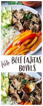 Beef Fajitas Bowls These Keto Friendly Beef Fajitas Bowls Are Made With A Marinade Of Traditional Fajita Sea Beef Fajitas Stuffed Sweet Peppers Fajita Recipe