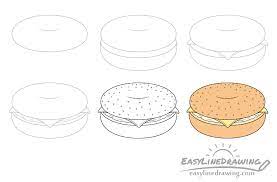 How To Draw A Bagel Step By Step - Easylinedrawing