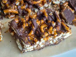 No Bake Salted Caramel Chocolate Pretzel Bars Recipe Chocolate Caramel Pretzels Chocolate Pretzel Bars Salted Caramel Chocolate