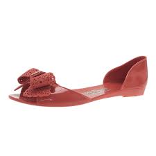Salvatore Ferragamo Pink Preita Lace Bow Jelly Flats Size 39 5