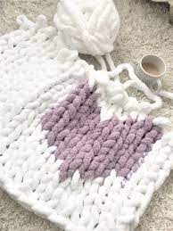 This is my most popular tutorial, where i teach you how to hand knit a chunky blanket. Chunky Chenille Blanket With A Heart Get One At Becozi Net Or Make One Yourself With Our Video T Chunky Yarn Blanket Chunky Knit Blanket Diy Diy Knit Blanket