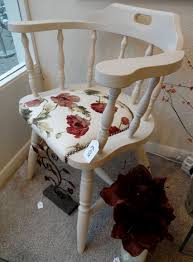 Captain S Chair Painted Using Autentico Cocos Vintage Chalk Paint And Re Upholstered Rattan Furniture Makeover Upcycle Chair Wooden Kitchen Chairs