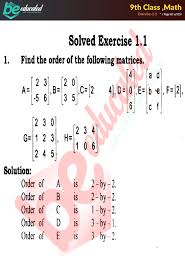 By grade 4, some students show signs of readiness for more advanced math instruction. Exercise 1 1 Math 9th Class Notes Matric Part 1 Notes