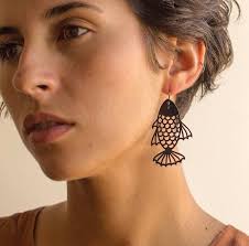 Lightweight Recycled Rubber Fish Earrings by Design Tun