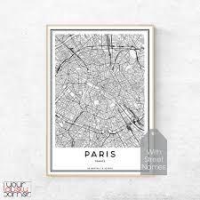 Paris Map Print Paris City Map Print Map Of Paris Paris Map Etsy In 2020 Paris Map Print Paris Map Poster Map Wall Art