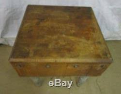 antique wood butcher block table