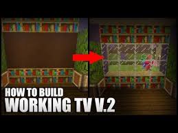 How To Make A Working Tv In Minecraft Youtube Minecraft Minecraft Redstone Minecraft Tv